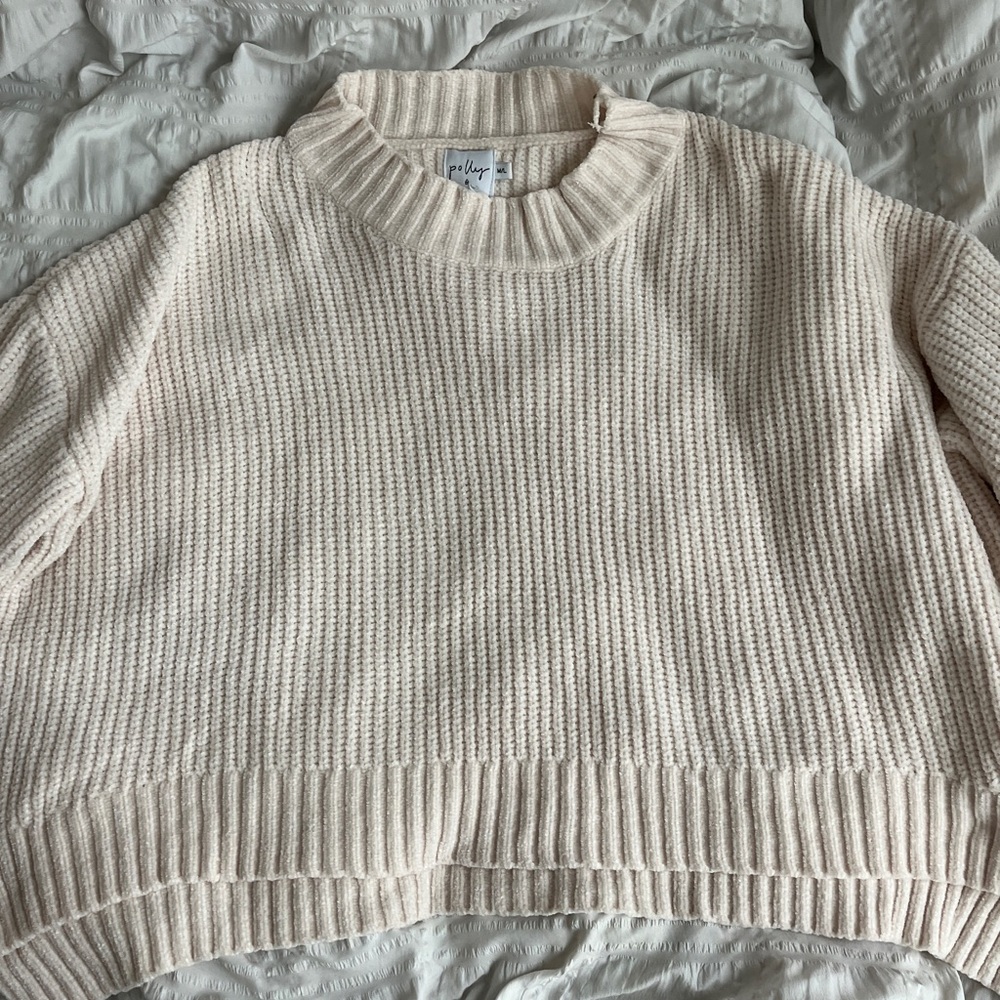 Soft knit high collar sweater